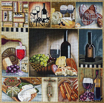 1048 Wine and Cheese  Collage