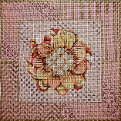 1067c Pink Jeweled Flower Collage