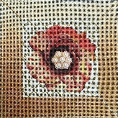114b Rust Flower Bling Square