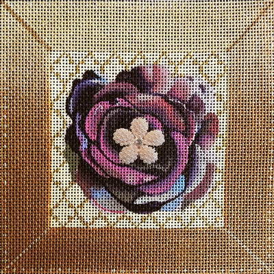 114e Purple Flower Bling Square