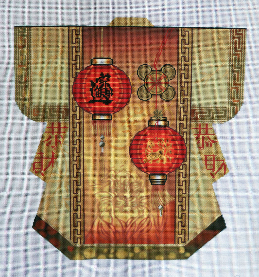 773 Large Red Lantern Kimono