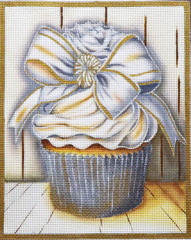 CUP-2 White Jeweled Cupcake