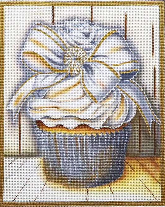 CUP-2 White Jeweled Cupcake