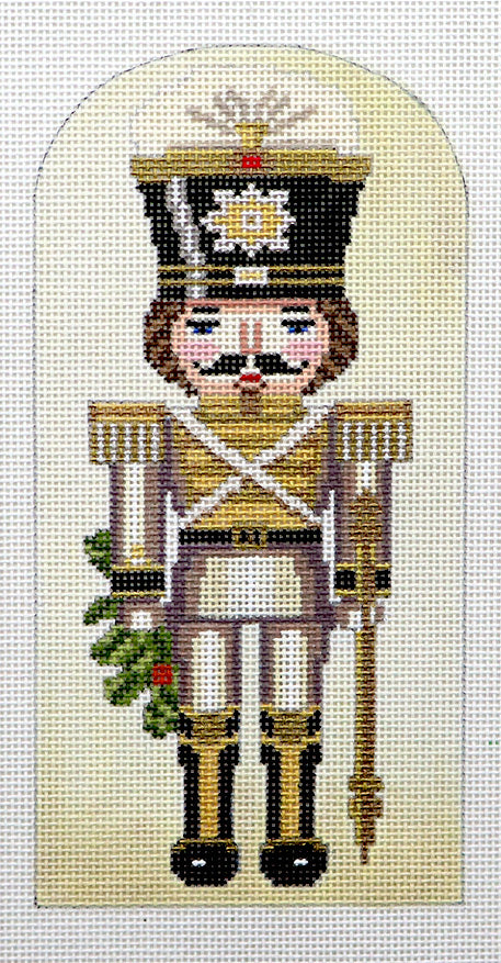 NC-6b Black & Ecru Nutcracker Ornament